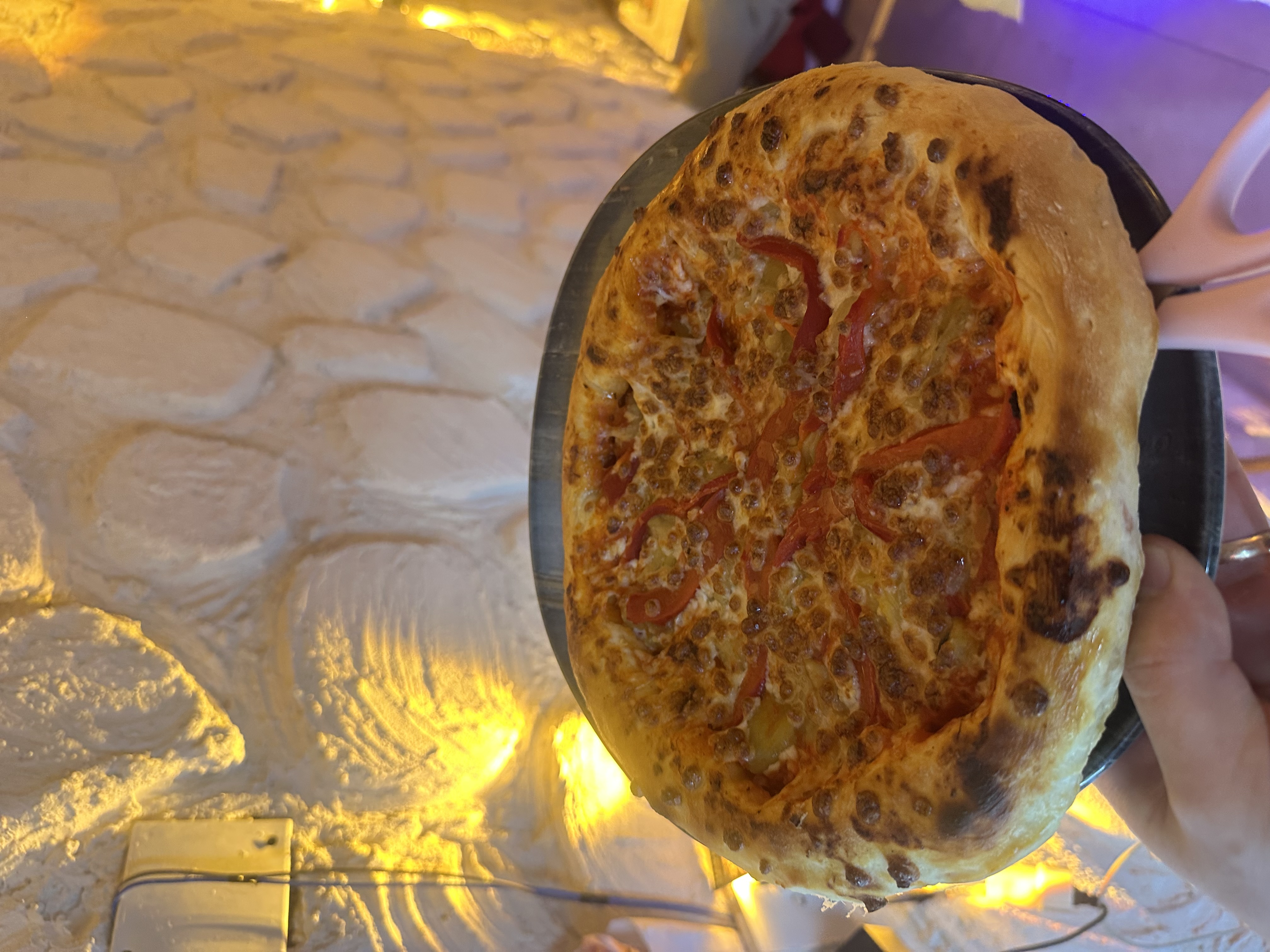 Vejeteryan pizza köz biber patlıcanlı 